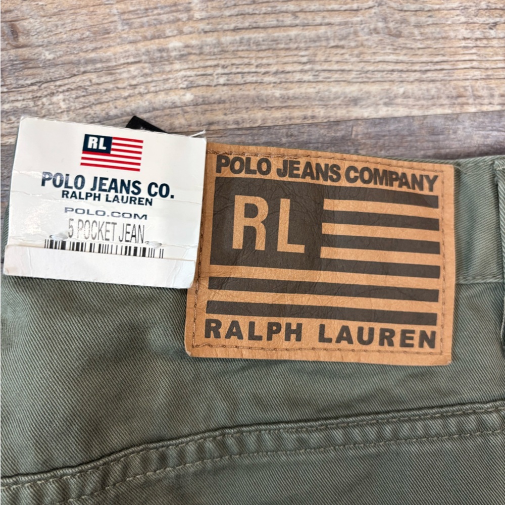 Polo Jeans Co. Ralph Lauren 5 Pocket Jean Size 14 Inseam 27.5” olive green - Picture 4 of 9